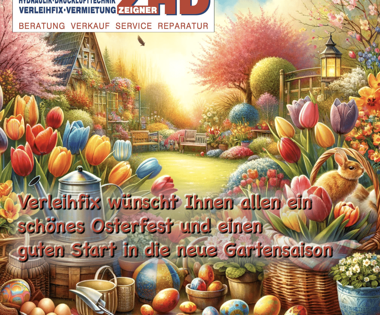 Verleihfix Zeigner Verleih Vermietung Baumaschinen Bagger Gartengeräte Ostern 2024
