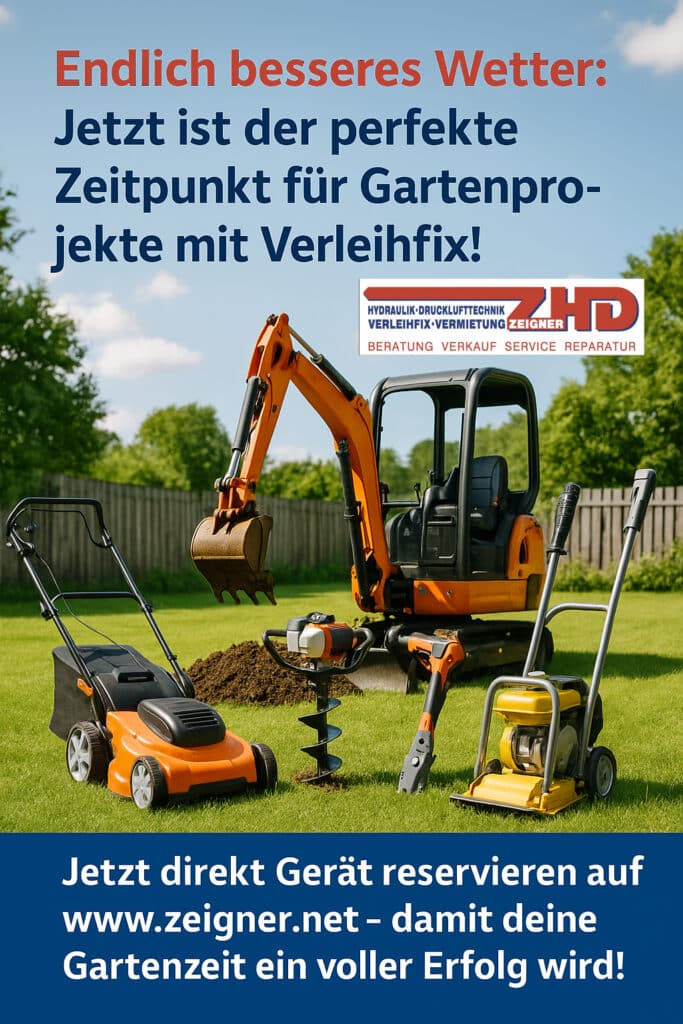 Zeigner Verleihfix Vermietung Baumaschinen - Frühsommerzeit ist Gartenbauzeit